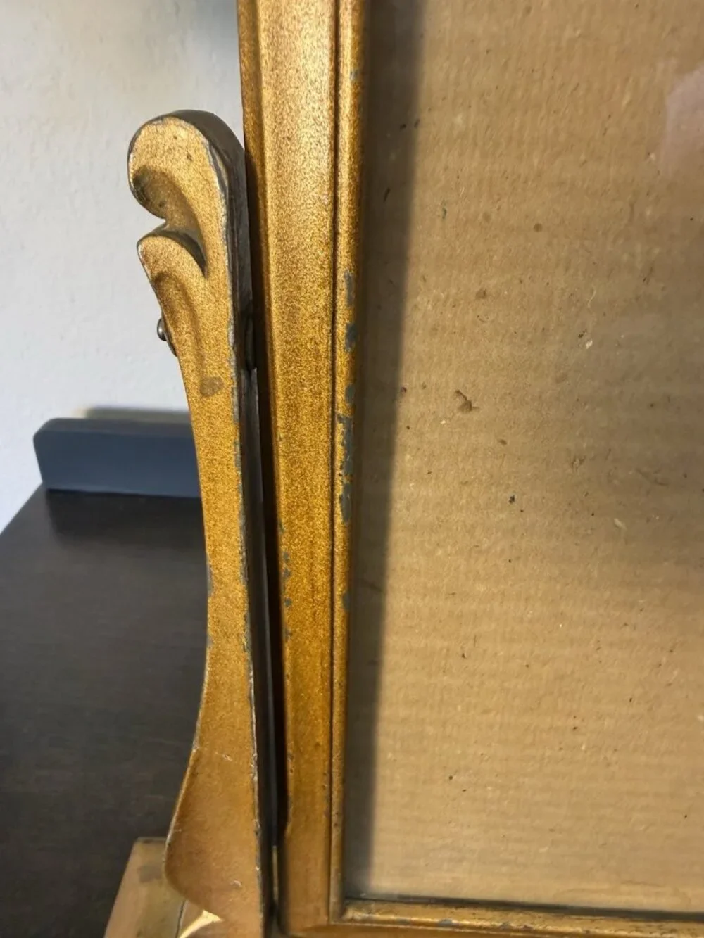 Antqiue 1920's Wood Tabletop Portrait Frame Easel Stand 6.75 x 10.75 opening